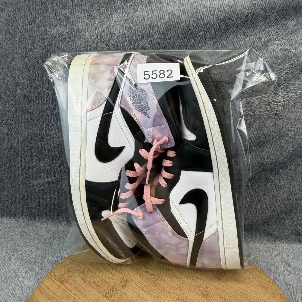 Nike Air Jordan 1 Mid SE Shoes Mens Size 11 Black Tie Dye Basketball DM1200-001